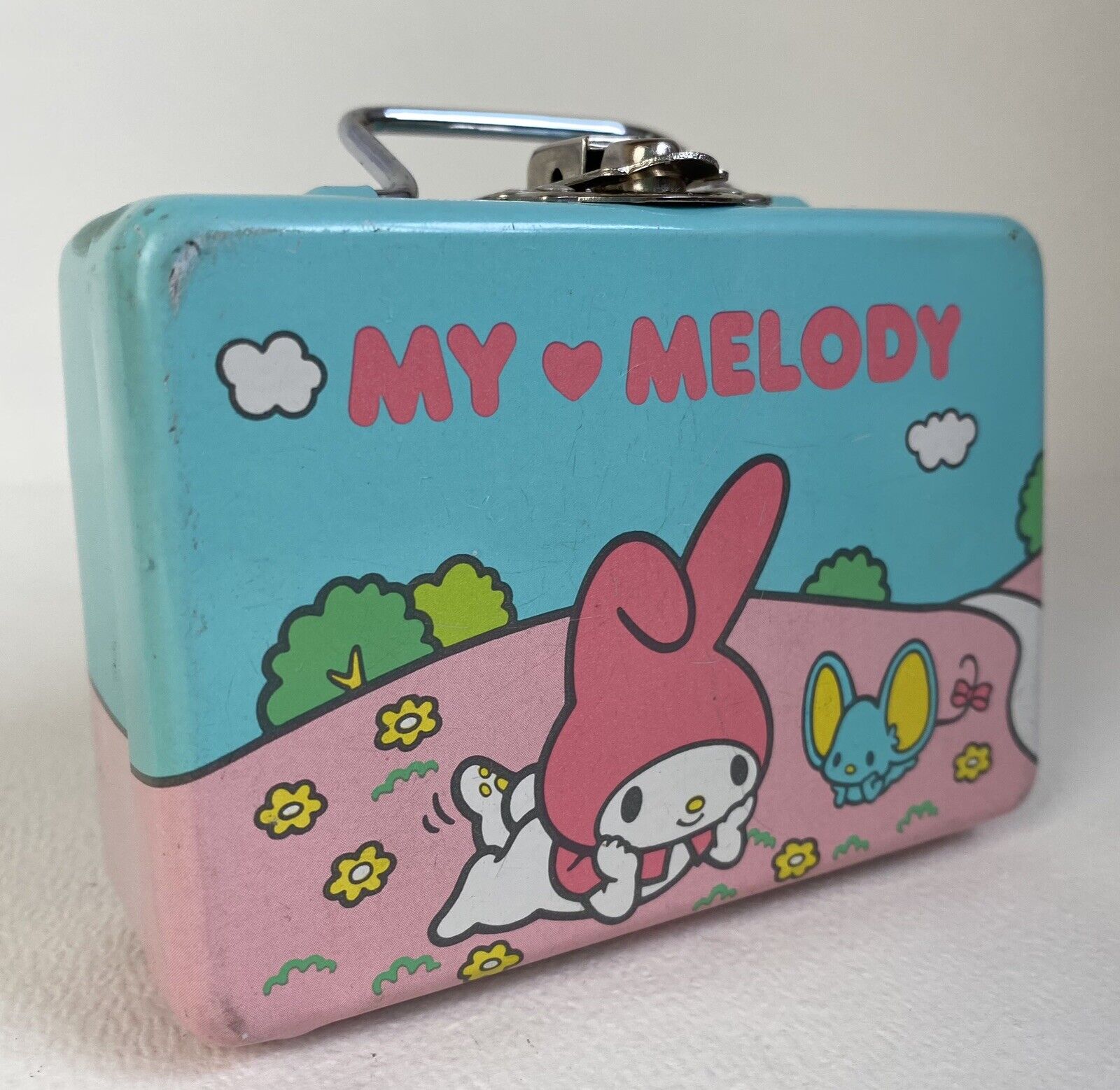 Used Vintage 1976 Sanrio My Melody Mini Tin Lunch Box Case Made in Japan