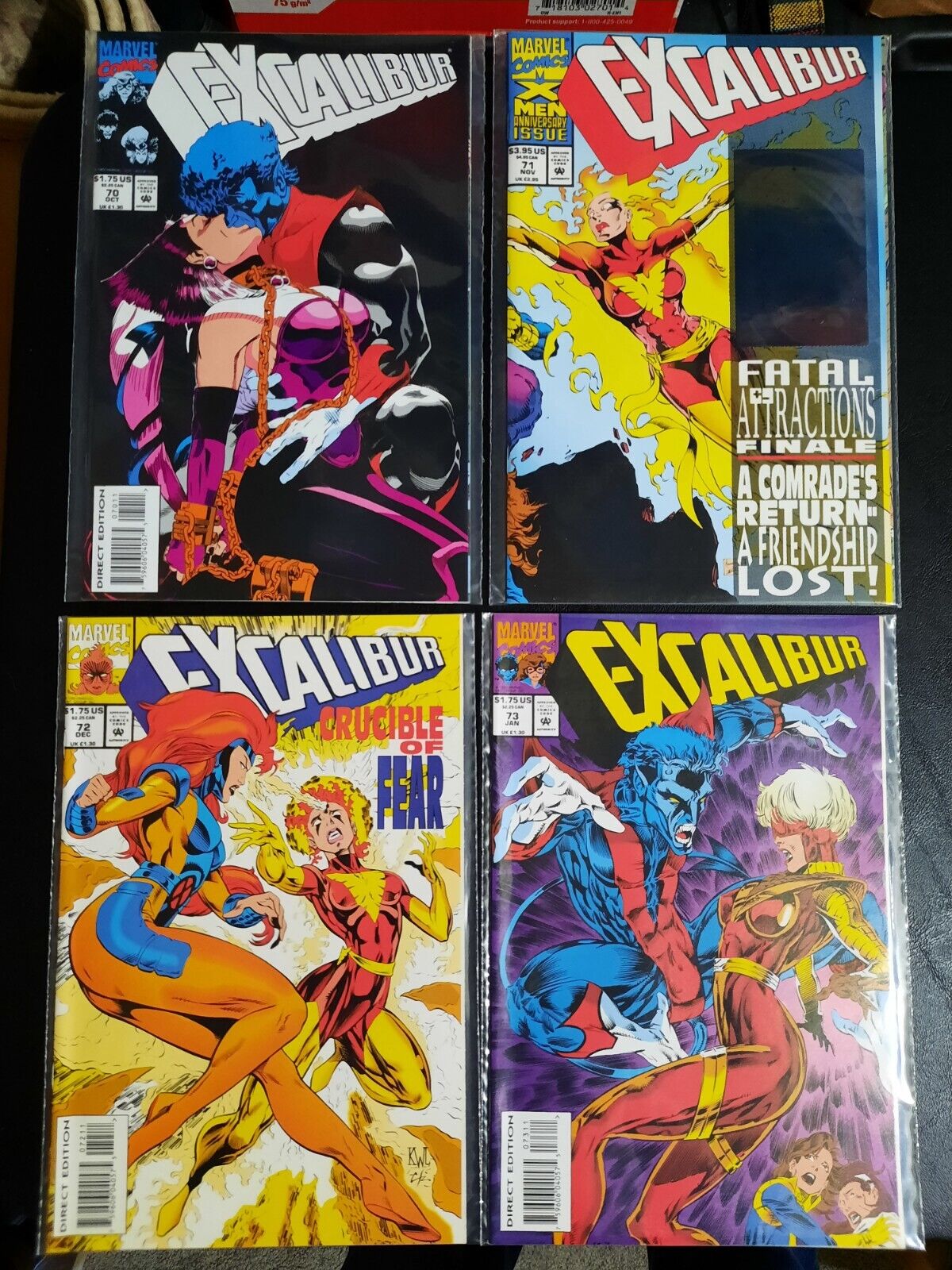 Excalibur Comics Lot of 6 #70-74,89 Marvel 1988 NM