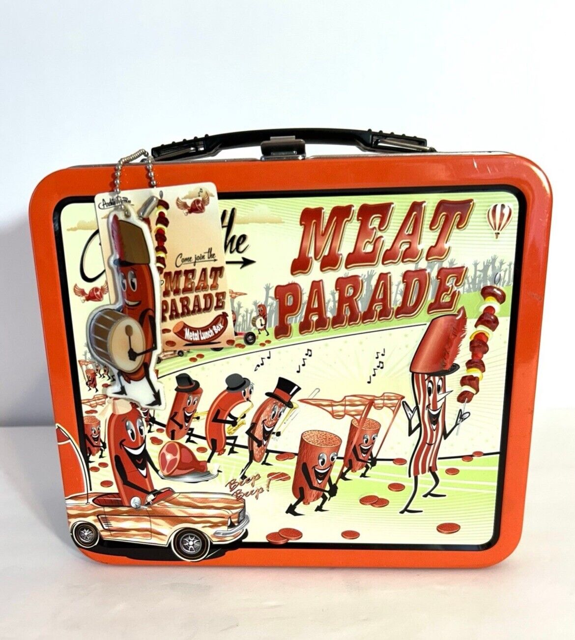 Archie McPhee Metal Lunchbox Come Join The Meat Parade Metal Lunch Box