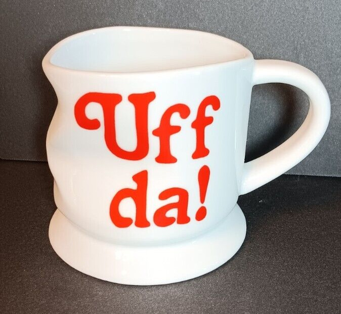 Vintage \'Uff Da\' Norwegian Squashed & Dented Novelty Mug Cup Berquist Imports