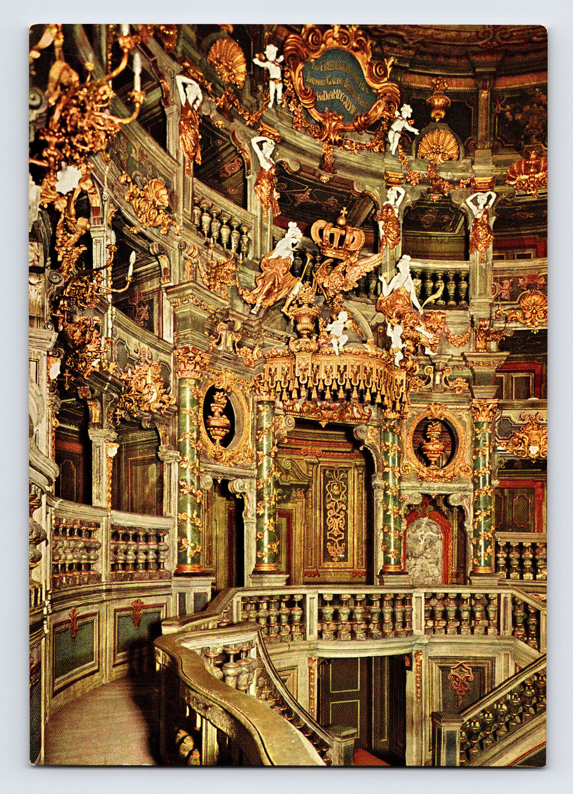 Margravial Baroque Opera House Theater Interior Bayreuth Continental Postcard