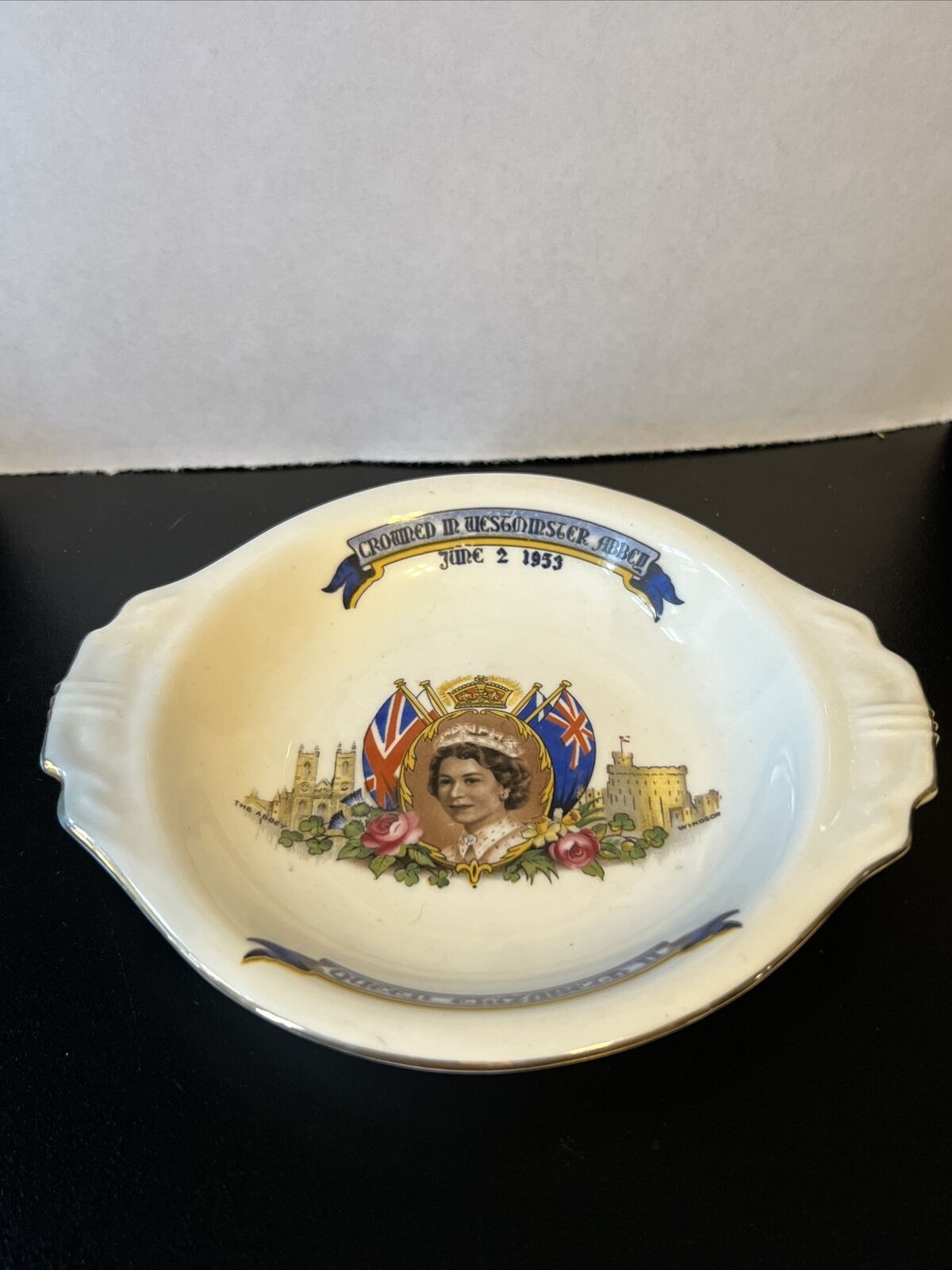 Queen Elizabeth Coronation Dish Circa June 2 1953, Aynsley Rare British Monarchy