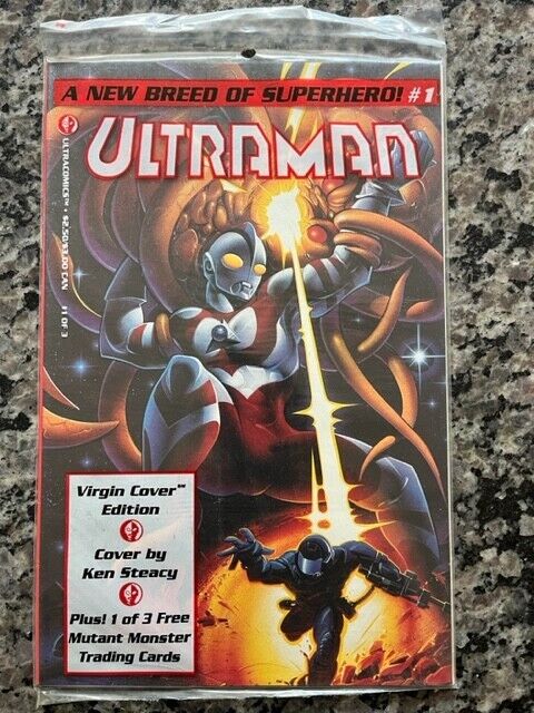 Ultraman #1 AP Nemesis 1st Series (8.0 VF) Virgin Cover Polybagged + Card (1993)