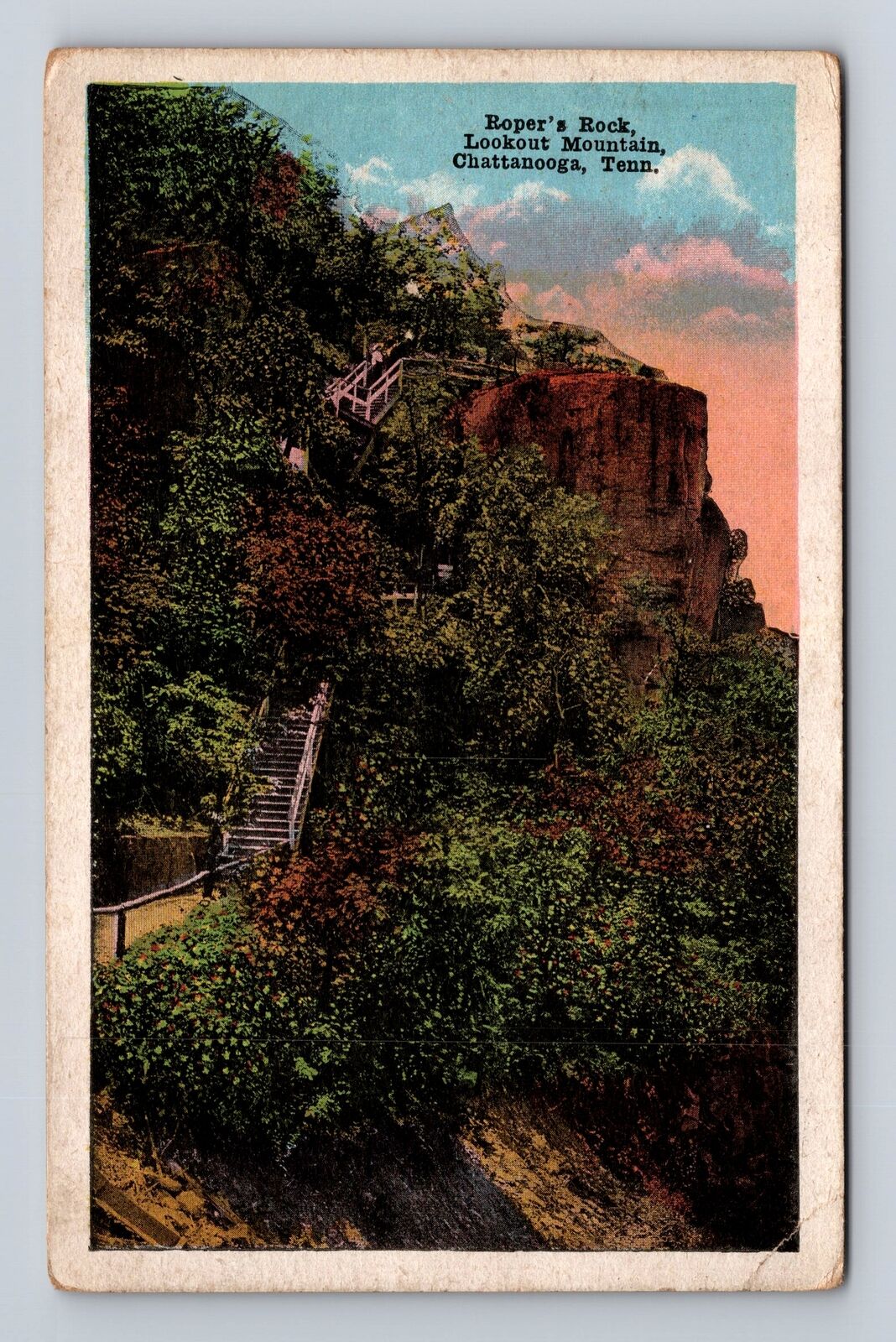Chattanooga TN-Tennessee, Lookout Mountain, Roper\'s Rock, Vintage Postcard