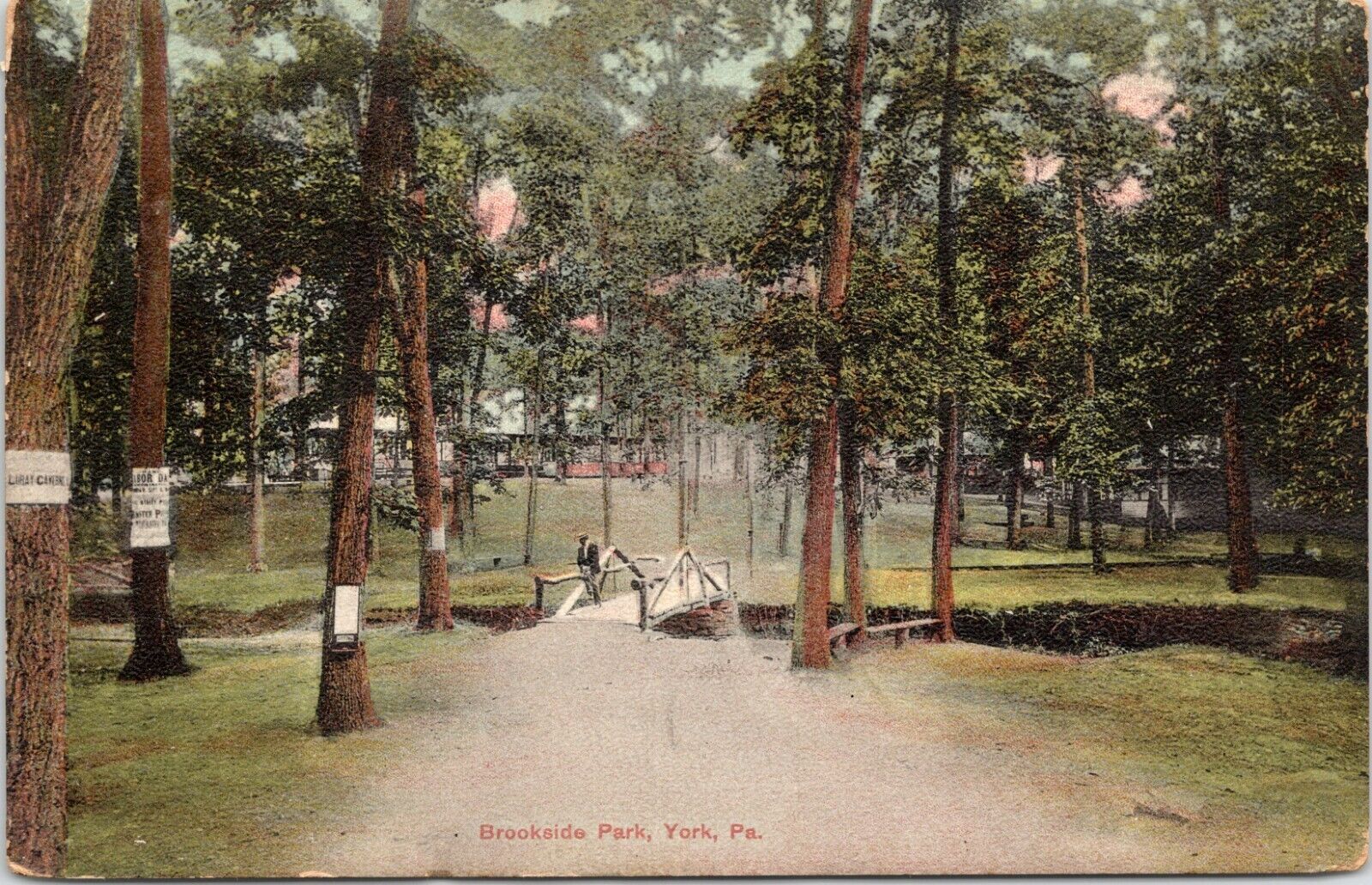 C.1910s York PA Brookside Park Bridge Labor Day Flyers Pennsylvania Postcard 813