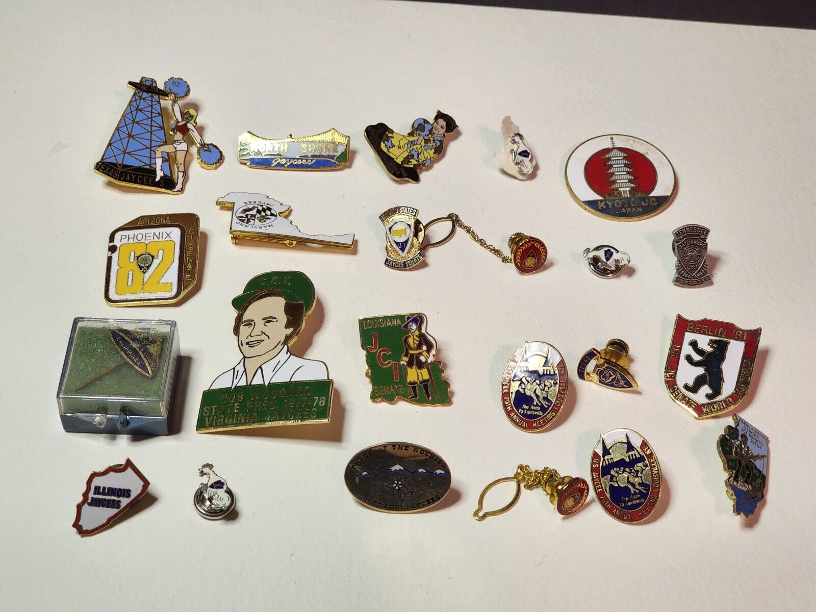 Lot Of 22 Jaycee Related Pins Rare Vintage Original 1980s