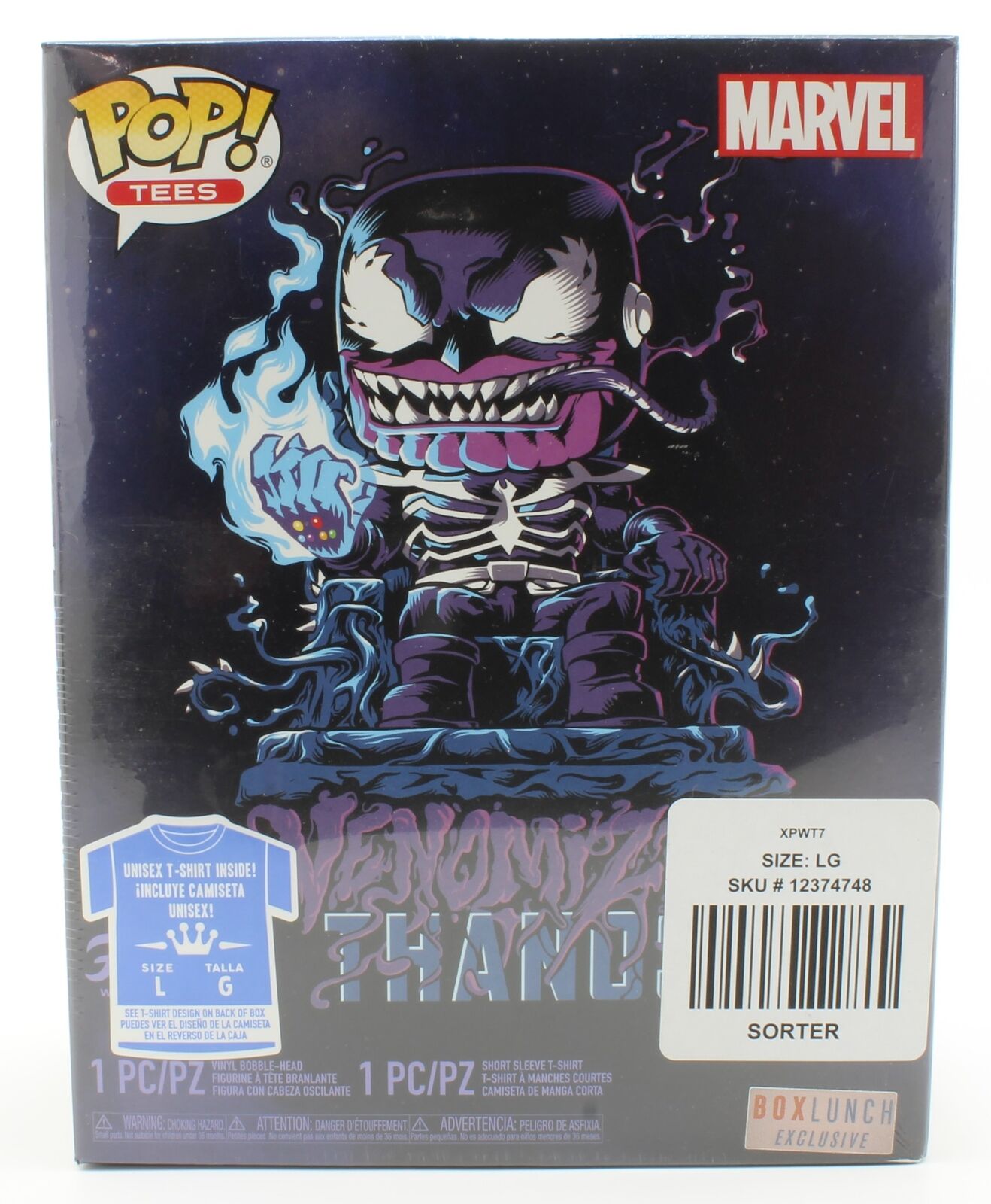 Funko Pop Tees - Marvel Venomized Thanos T-Shirt (LG) & Figure