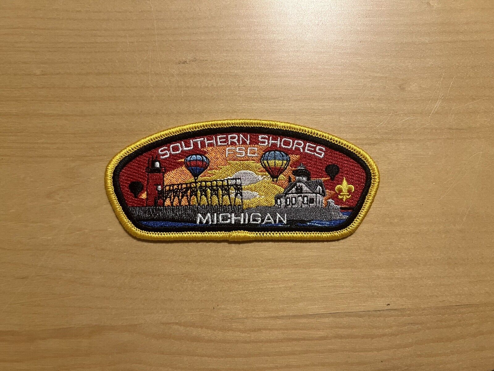 Southern Shores FSC Michigan Strip BSA Boy Scout Shoulder Patch CSP DEAD COUNCIL