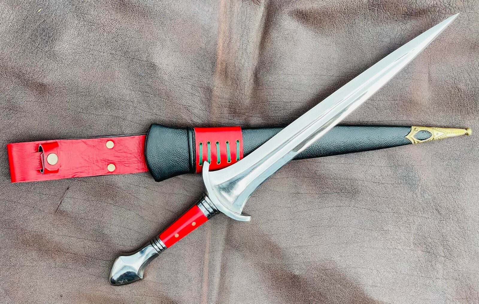 EGKH-15 inches Hand Made Pippin Sword-Replica Barrow sword-Pippin Dagger-Stone 