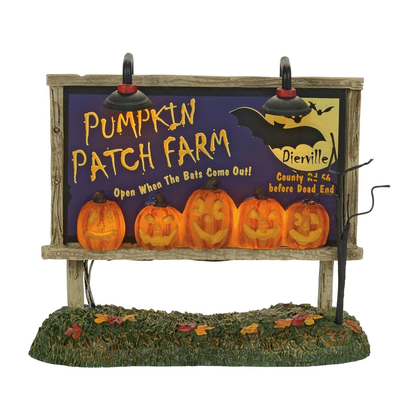 Dept 56 Halloween Village Lit Pumpkin Patch Billboard 4057629 Torn Box