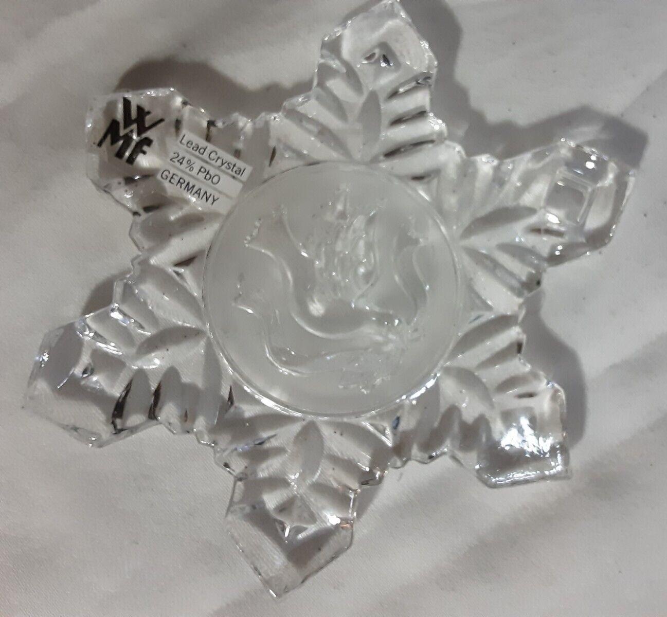 24% Lead Crystal MF Germany Snowflake Christmas Ornament