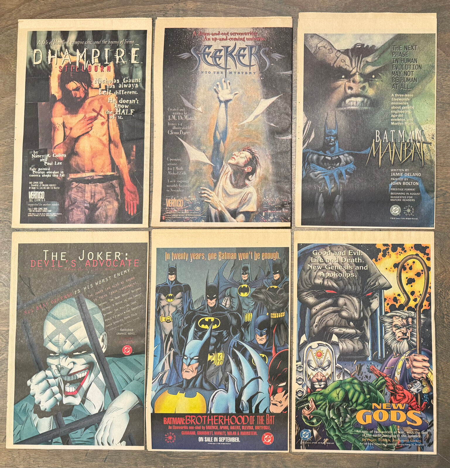 Vintage COMIC SHOP NEWS 6 Magazine Lot 1995/96 Batman, Joker, Crow, Spider-Man +