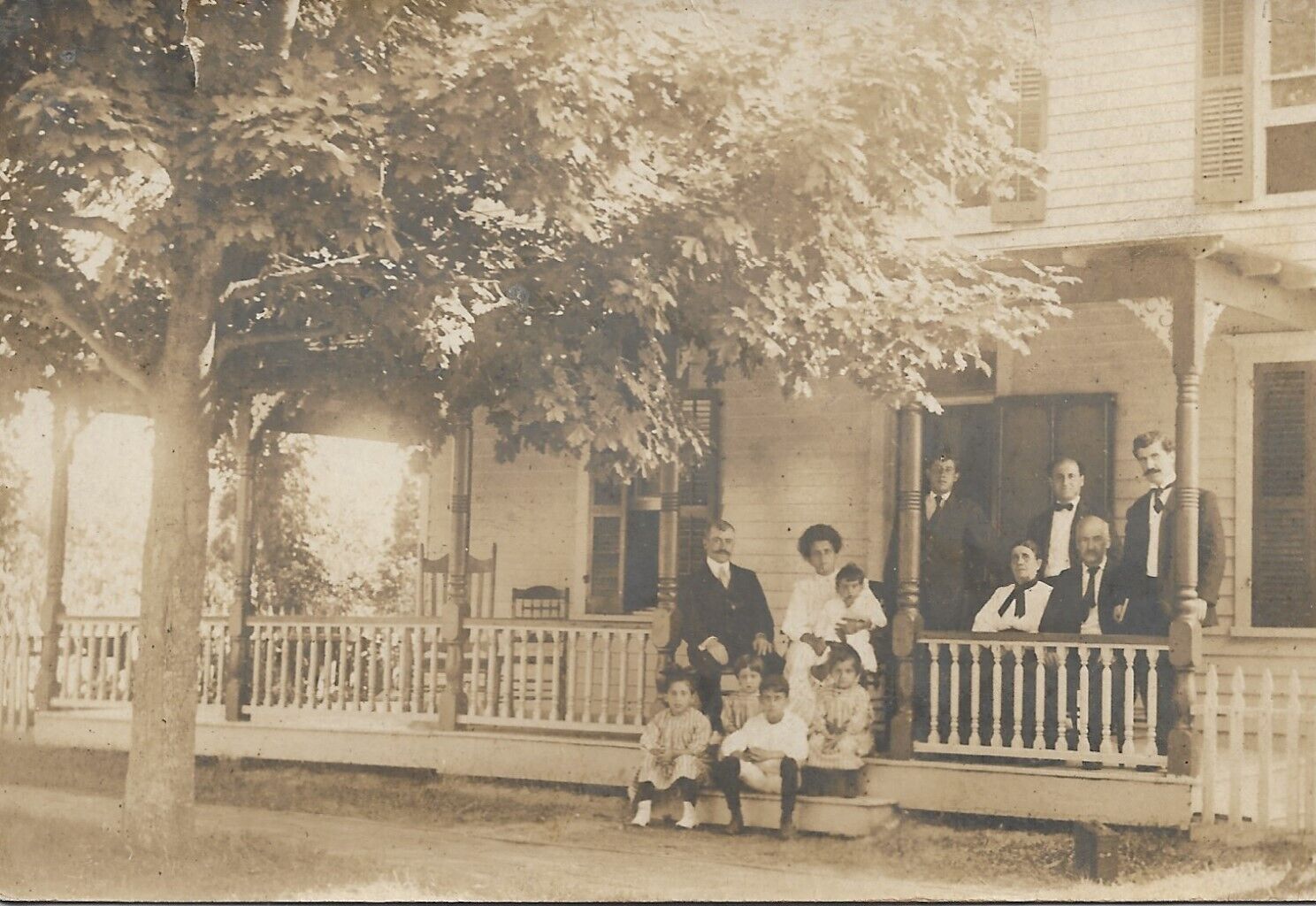 Family Home Real Photo Post Card RPPC Early 1900s House AZO Unposted