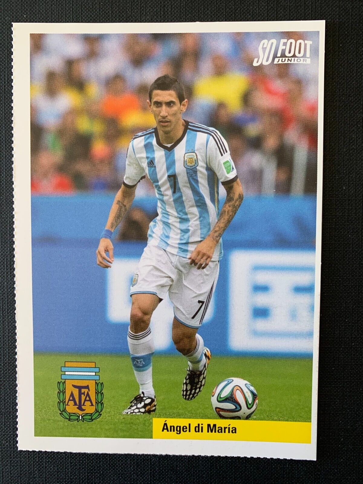 DI MARIA ARGENTINA WORLD CUP 2018, RARE FOOTBALL FRENCH ROOKIE CARD COLLECTOR