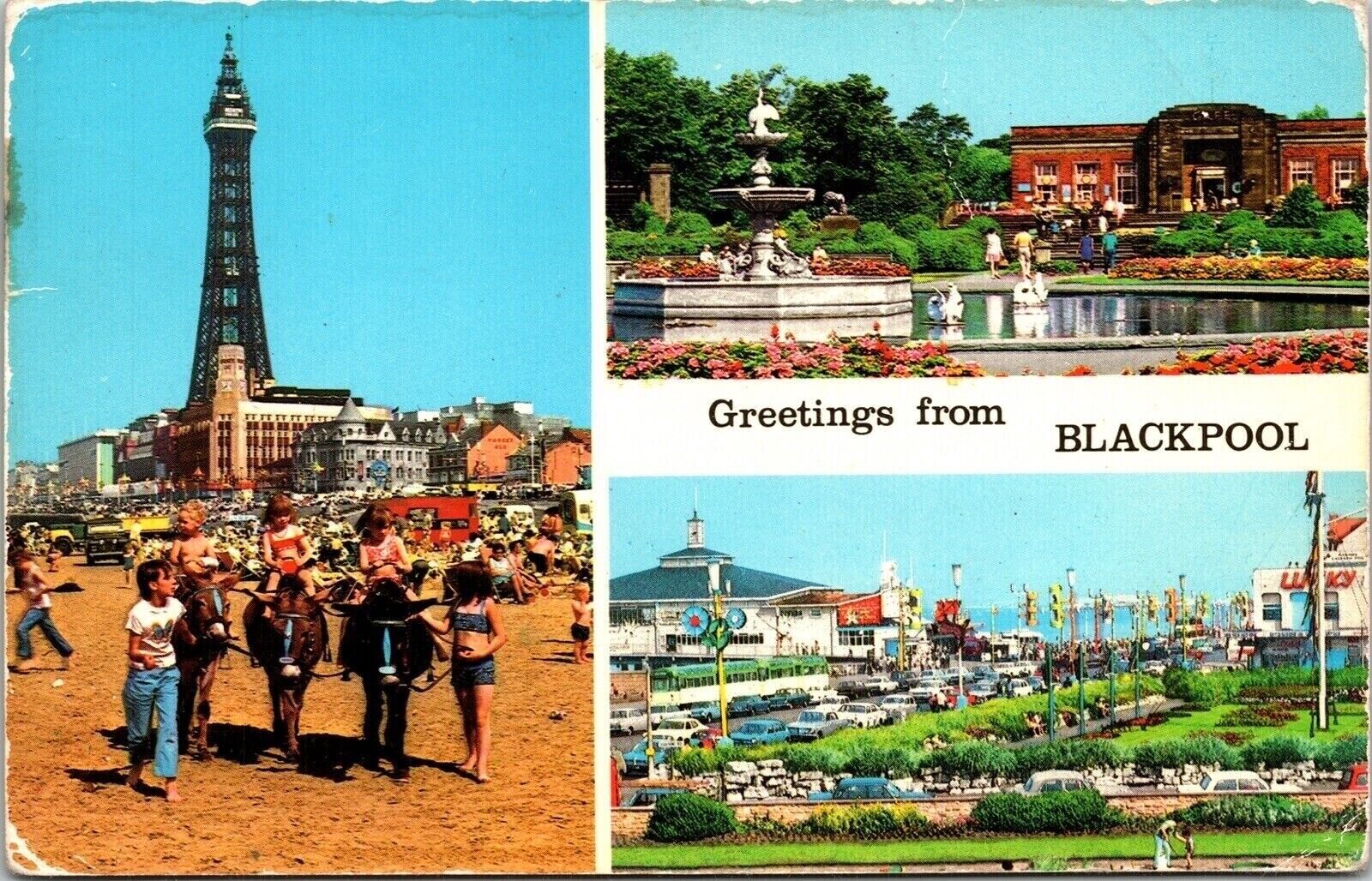 Greetings Blackpool Stanley Park Tower Shouth Shore Wob Note Pm Postcard