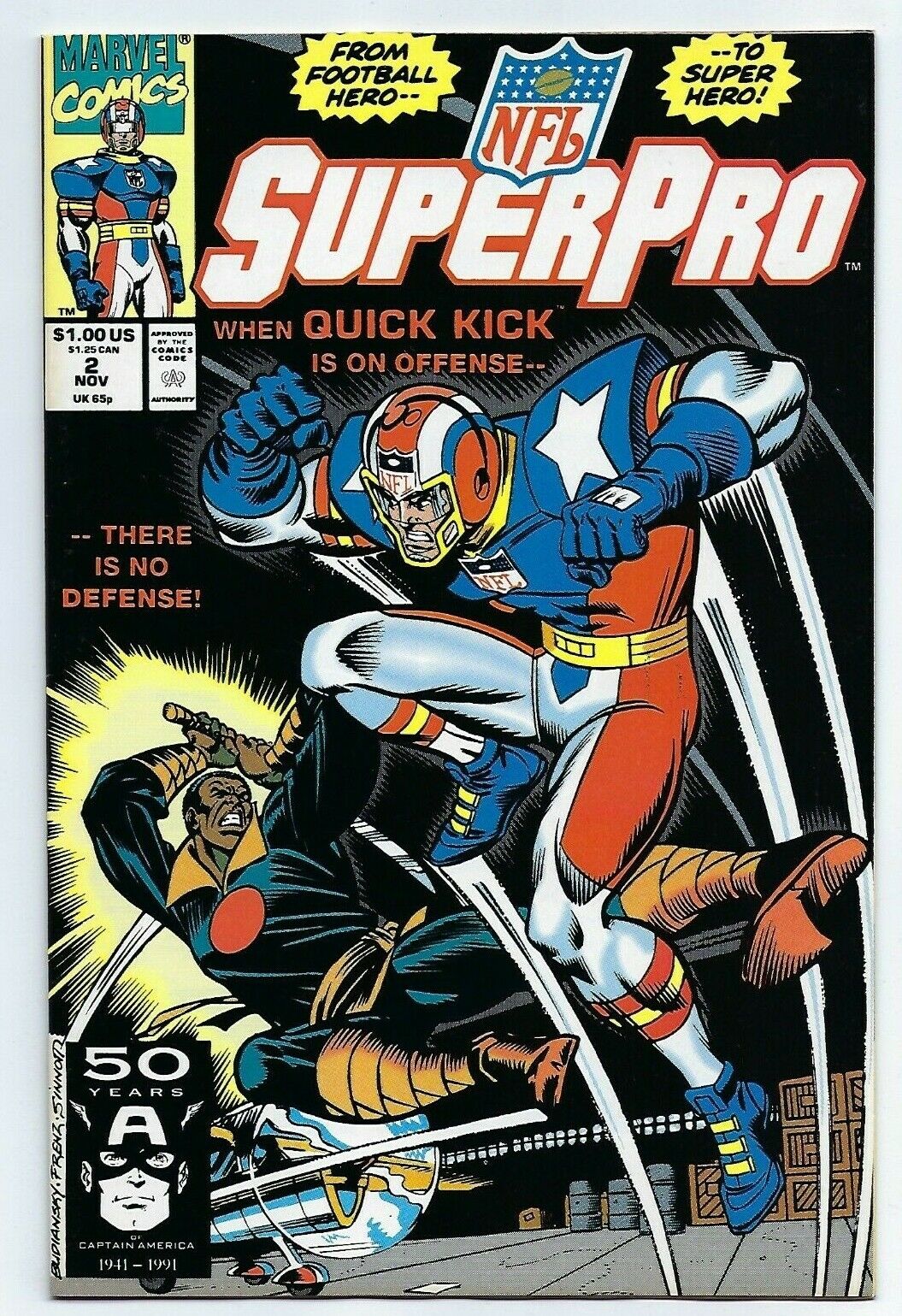 Marvel Comics NFL SUPER PRO #2 first printing 