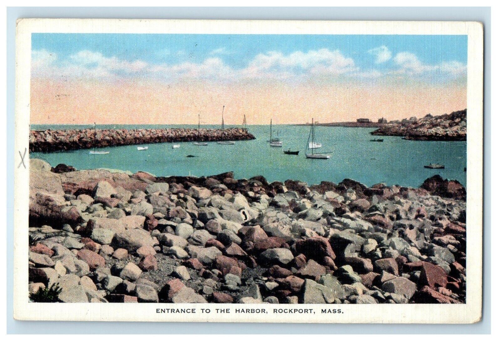 c1930's Entrance To The Harbor Rockport Massachusetts MA Posted Vintage Postcard