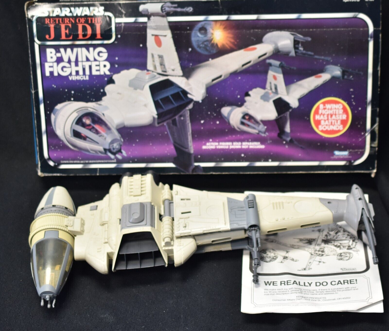 Kenner Vintage STAR WARS ROTJ Return of the Jedi B-WIng Fighter +Box Inst *READ*