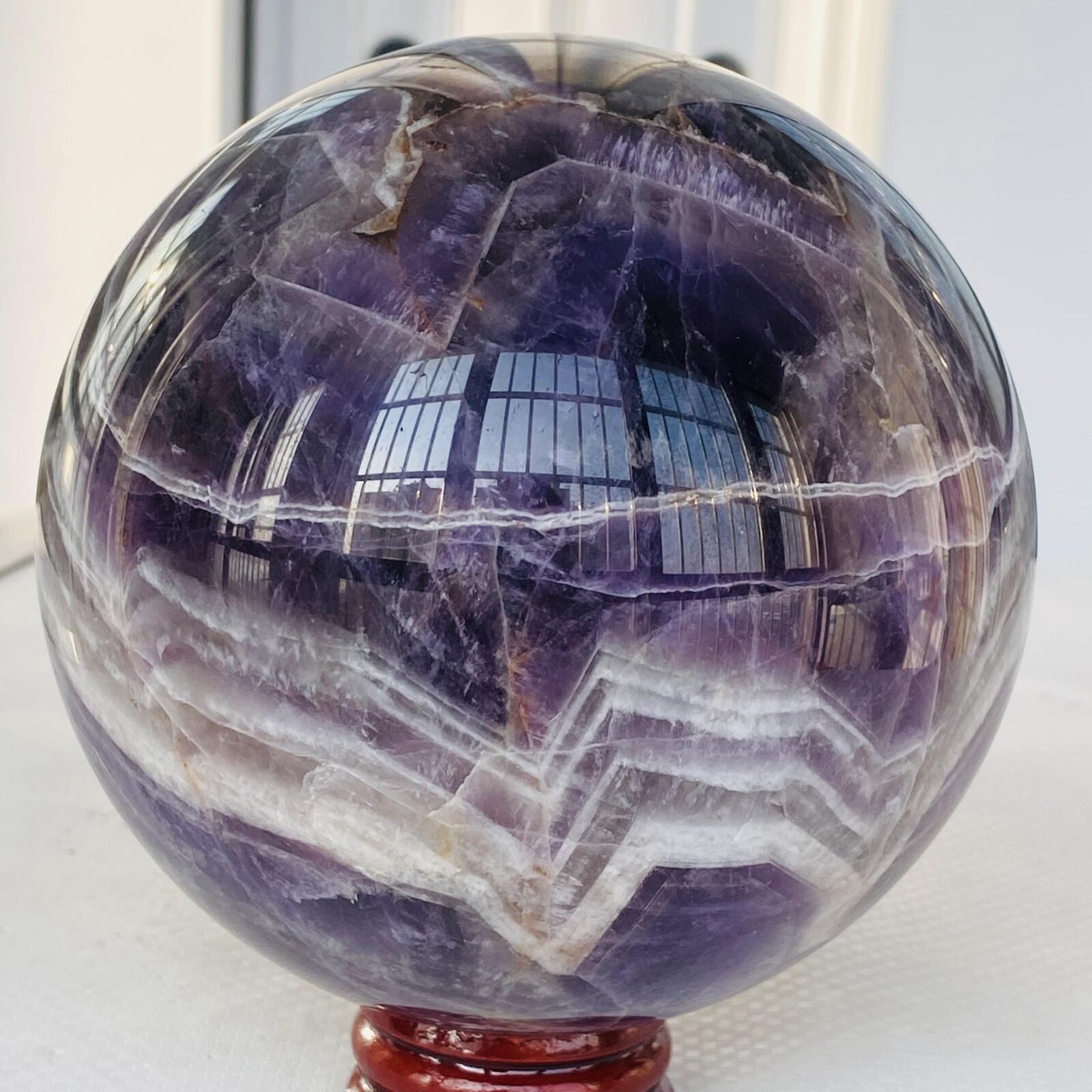 1440g Natural Dream Amethyst Quartz Crystal Sphere Ball Healing