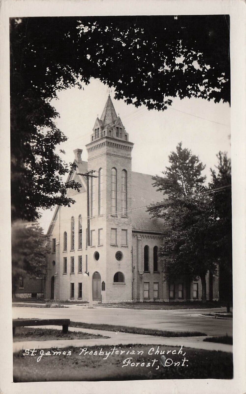 RPPC Forest Ontario St James Presbyterian Church Canada Photo Postcard E7