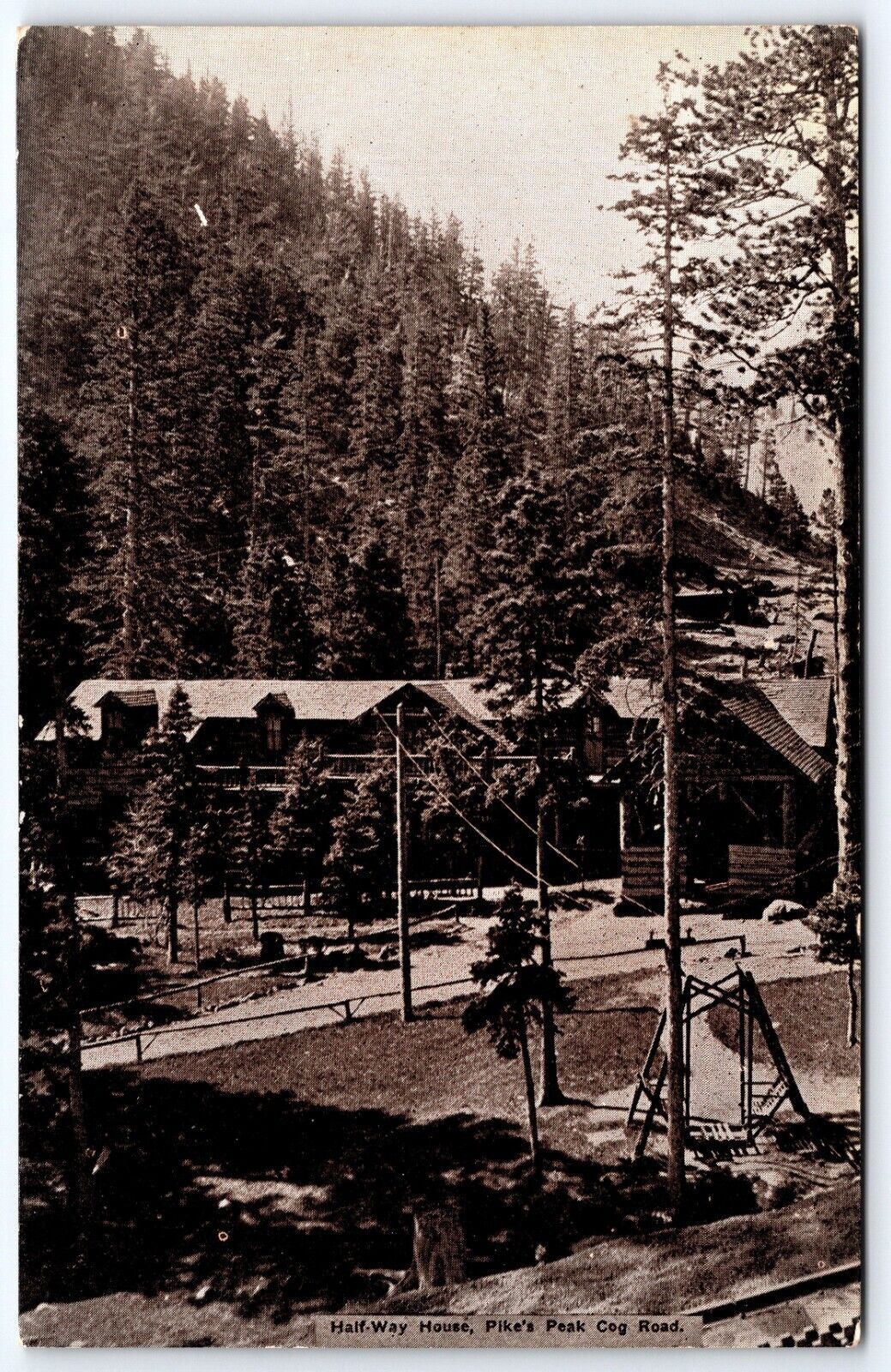 Postcard Half-Way House, Pike\'s Peak Cog Road Colorado Posted 1912