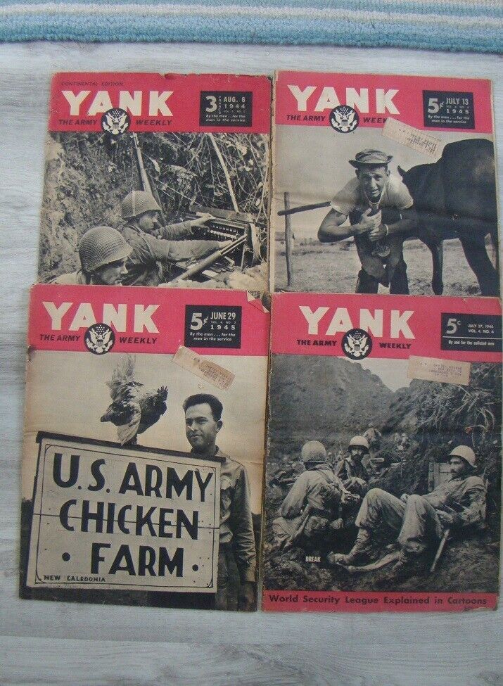 Vintage June July Aug 1945 WWII YANK The Army Weekly Magazine Lot of 4 War Story