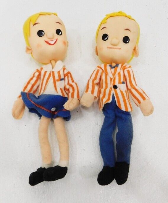1964 New York World\'s Fair tour guide doll set plush girl and boy lot Vintage