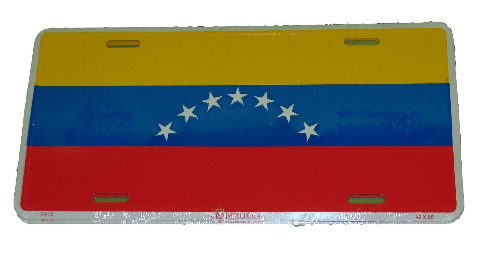 Venezuela 7 Star Flag License Plate 6 X 12 Inches Aluminum New 
