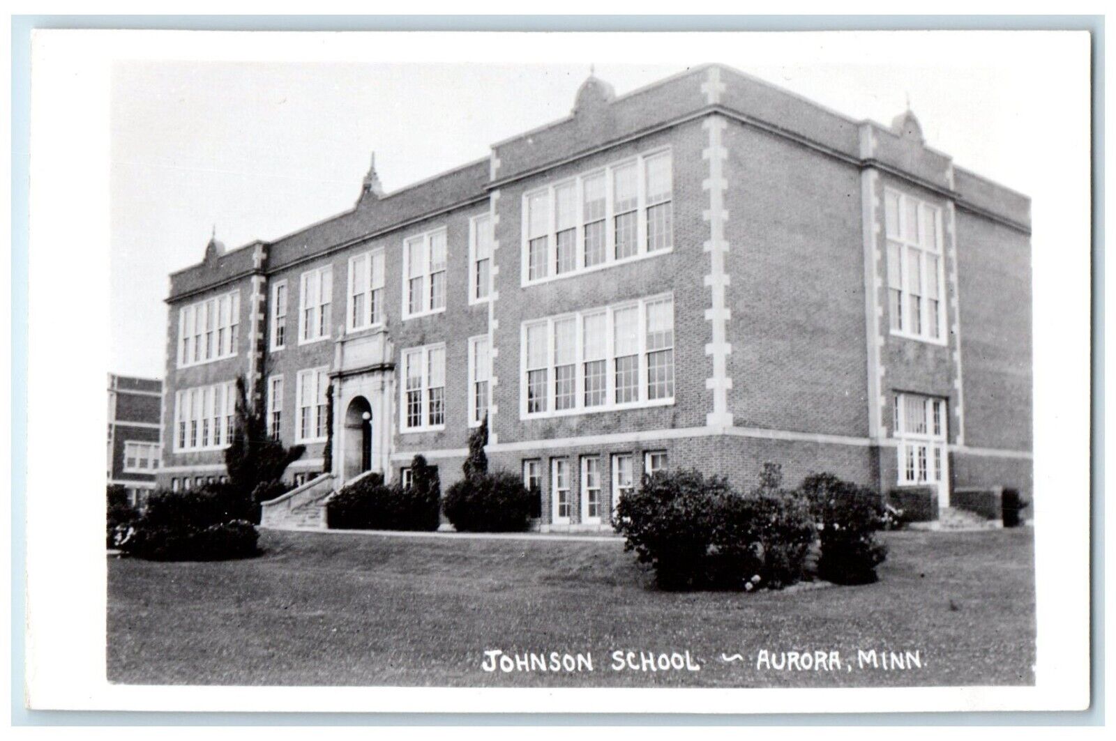 c1910\'s Johnson School Building Aurora Minnesota MN RPPC Photo Antique Postcard