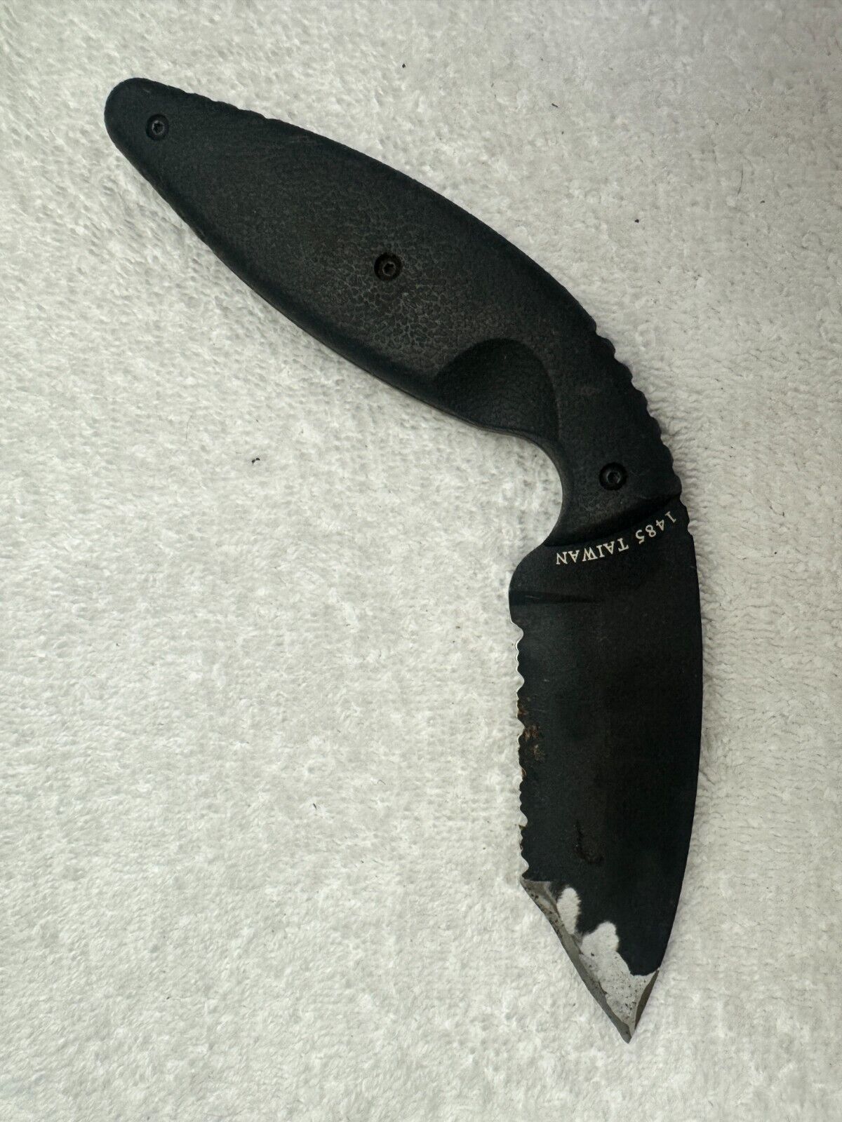 Ka-Bar TDI Law Enforcement Officer Black AUS-8A Serrated Tanto Fixed Knife 1485