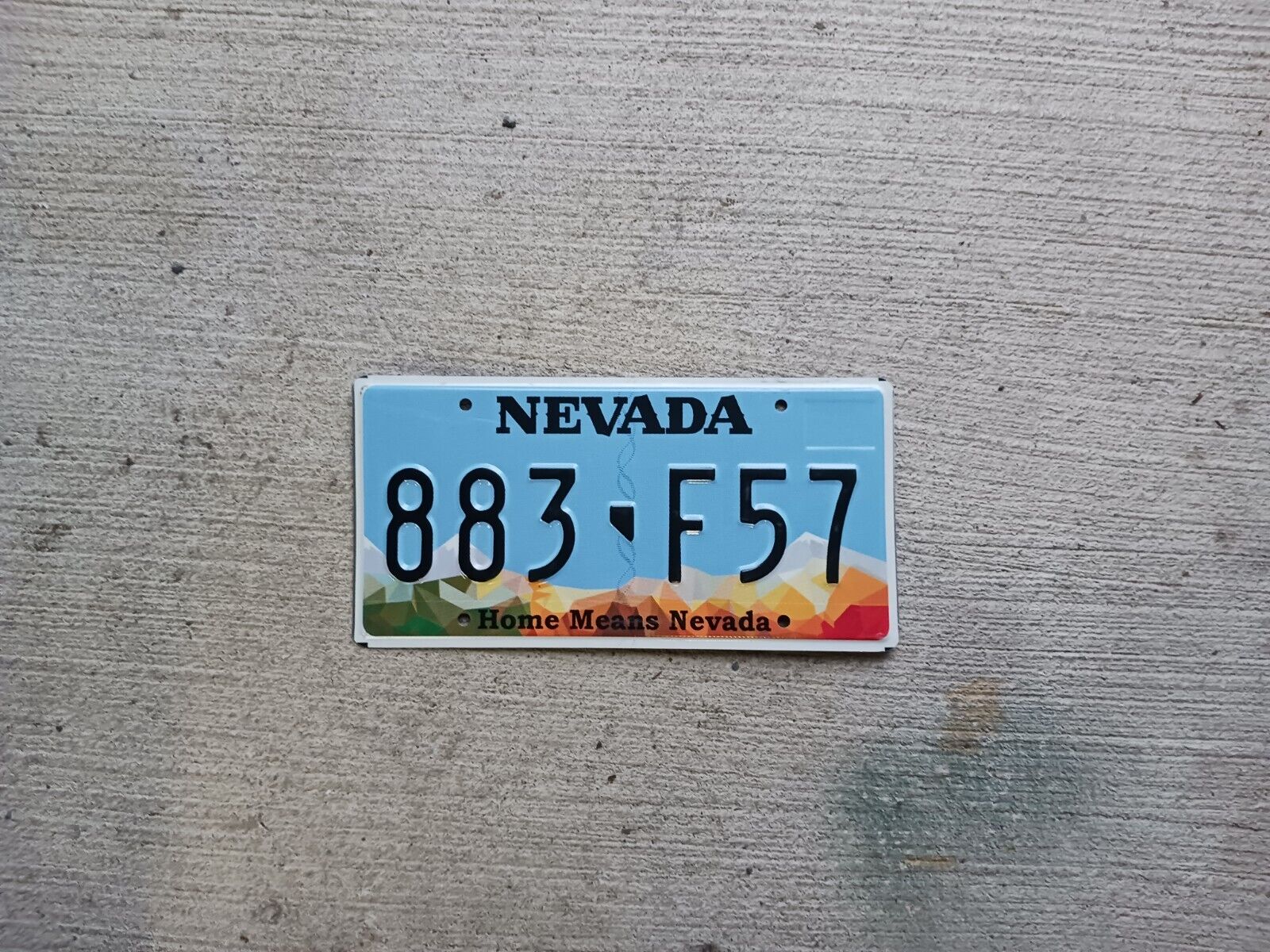 2016 Nevada NV License Plate 883F57