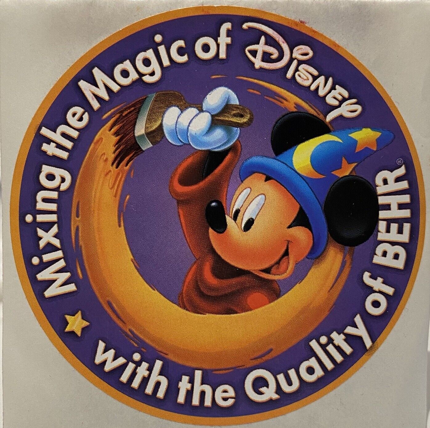 Sorcerer Mickey “Mixing The Magic” Disney & Behr Paint Sticker Home Depot 00s