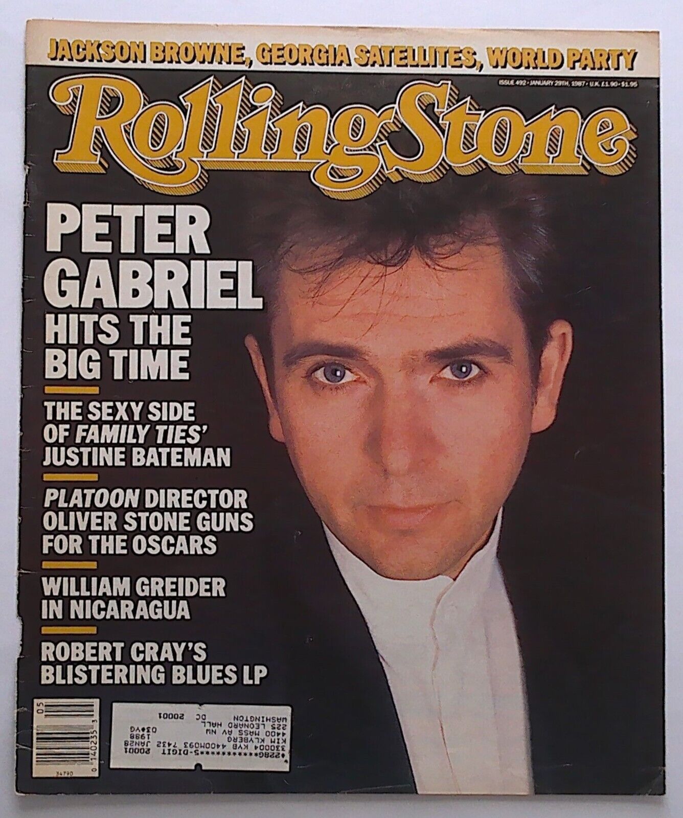 Rolling Stone Magazine Cover Only (  Peter Gabriel ) January 29, 1987
