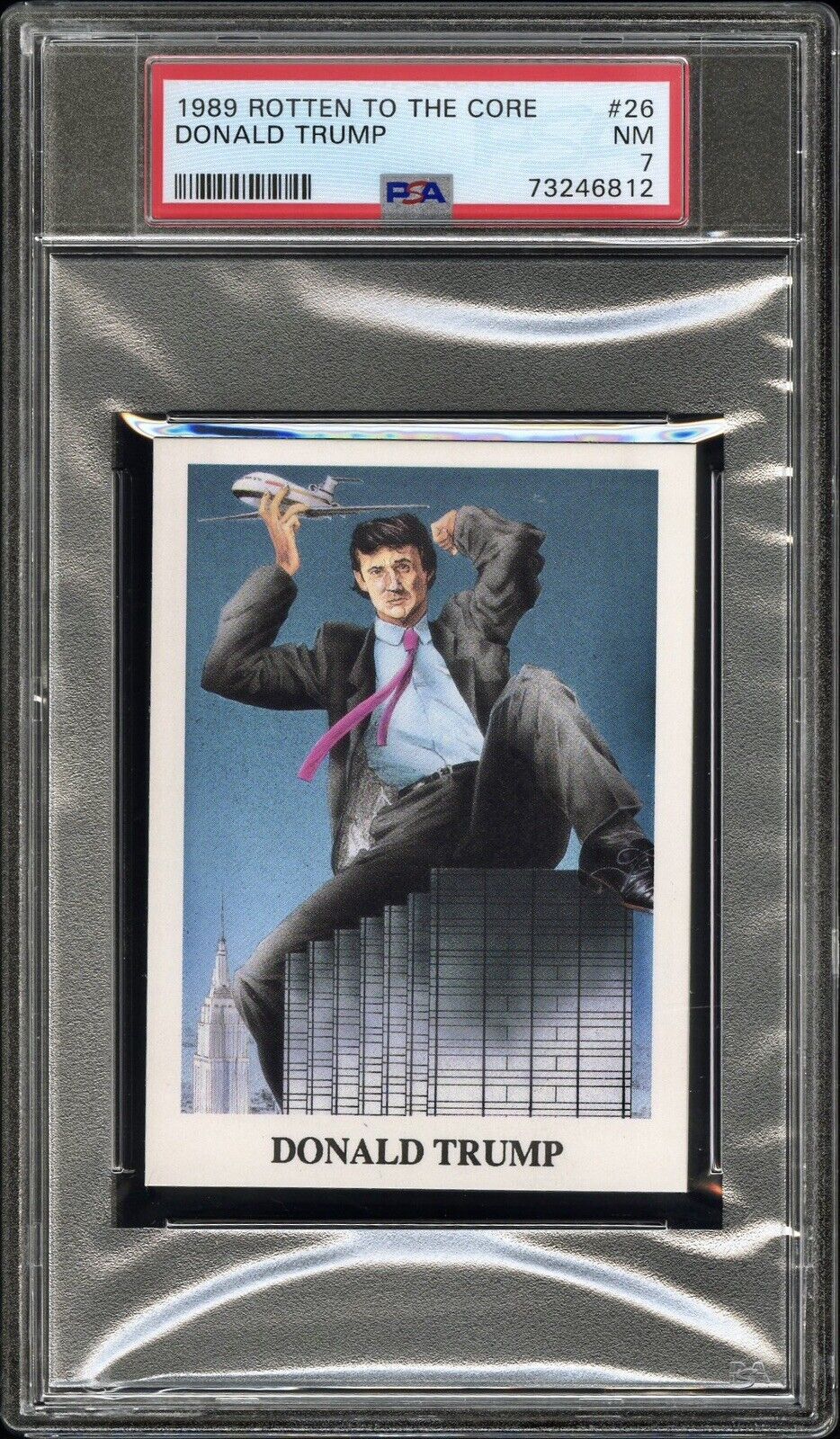RARE 1989 Donald Trump PSA 7 Rotten to the Core #26 ROOKIE Vintage ￼Trading Card