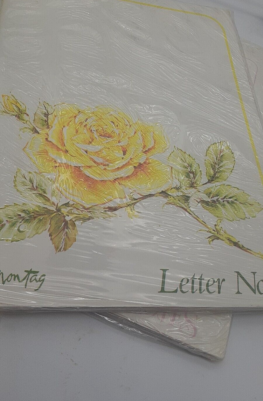 Vintage MONTAG Letter Notes Seal Writing Paper Stationery Rose Floral lot 2 NEW