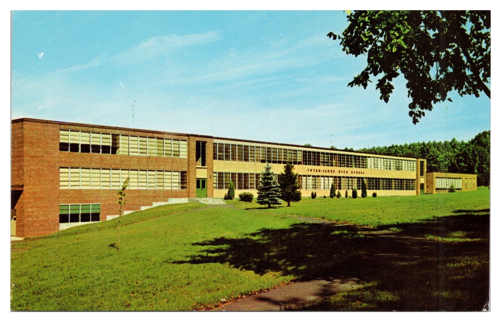 Vintage Inter-lakes High School Meredith New Hampshire Postcard Unposted Chrome
