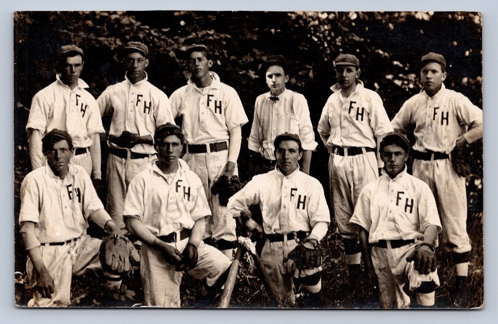 DS2/ Forest Hill Michigan RPPC Postcard c1910 Baseball Team Uniforms 59