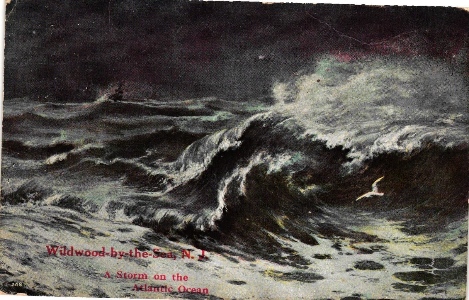 Vintage Postcard- Atlantic Ocean, NJ Early 1900s
