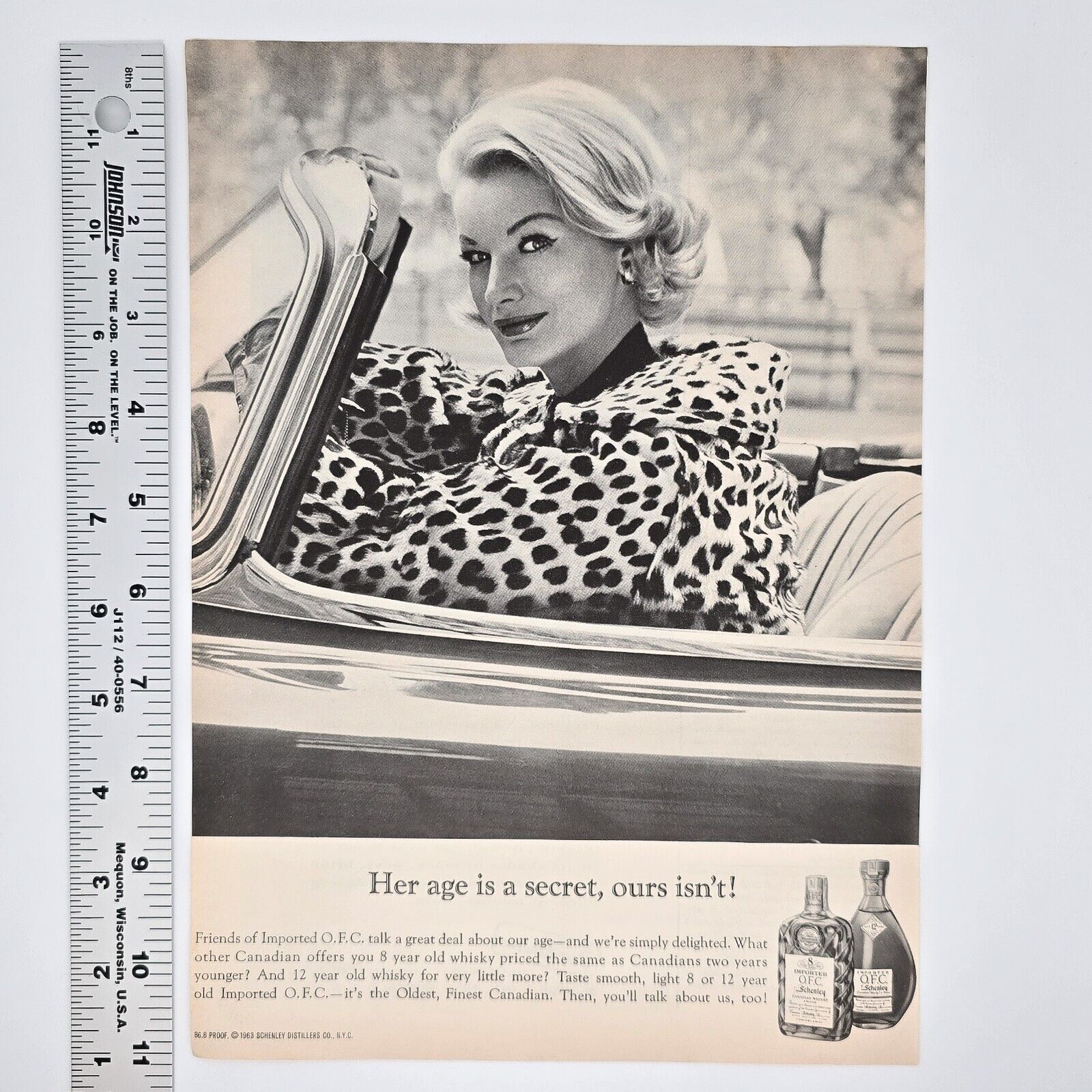 Imported Schenley OFC Vintage Print Ad Woman Canadian Whiskey Alcohol 