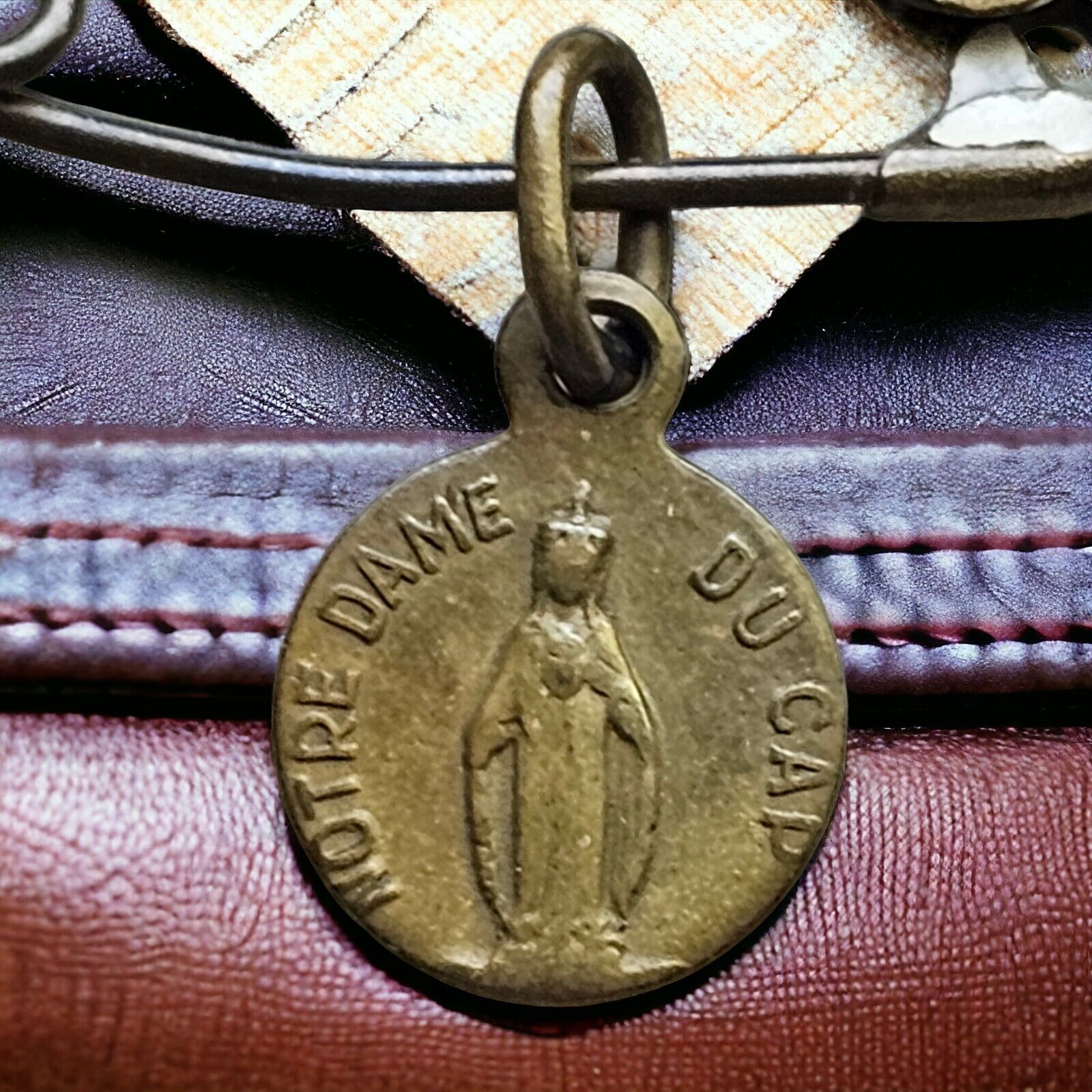 Old Vintage Catholic Virgin Mary Medal Charm Pendant
