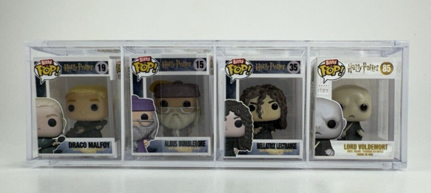 Set of 4 Bitty Pop Harry Potter Figures Voldermort, Bellatrix, Dumbledore, Draco