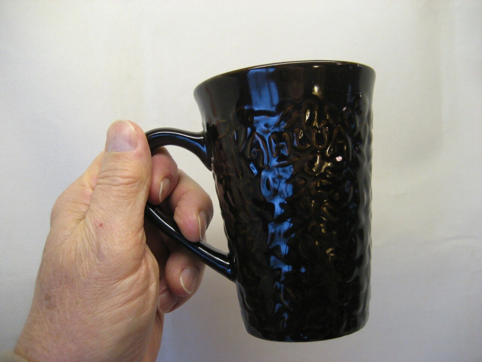 KAHLUA LIQUEUR COFFEE MUG CUP TEXTURED BROWN PERNOD-RICARD FAST SHIPPING NICE A+
