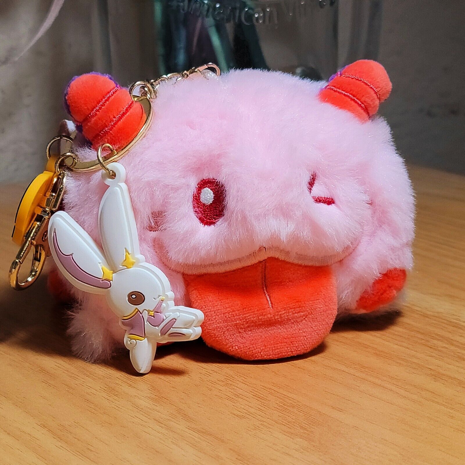Retired Official Star Guardian Kaisa Poro Plush Keychain League Of Legends Pink