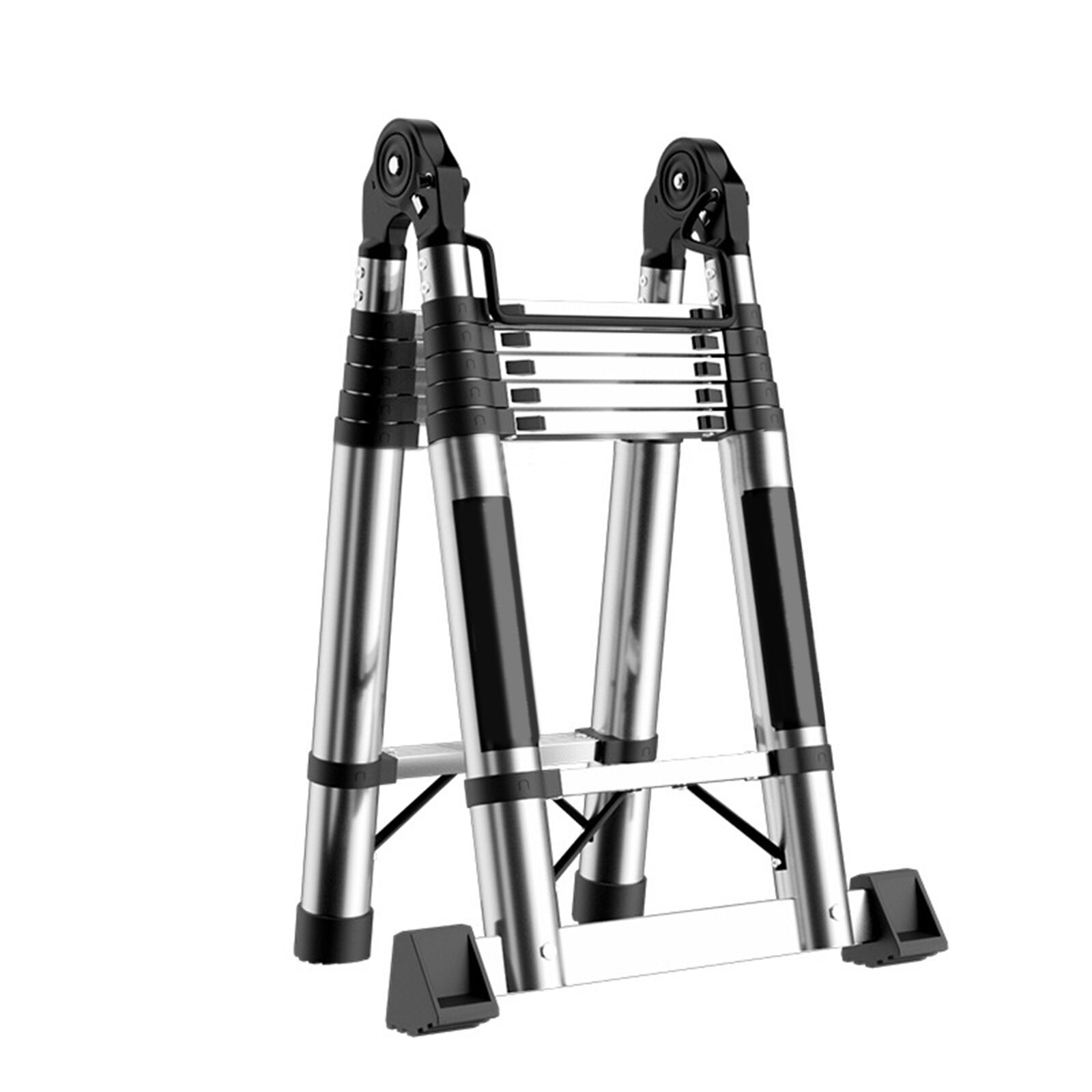 Stainless Steel Telescoping Ladder Extension Ladders Retraction Collapsible 