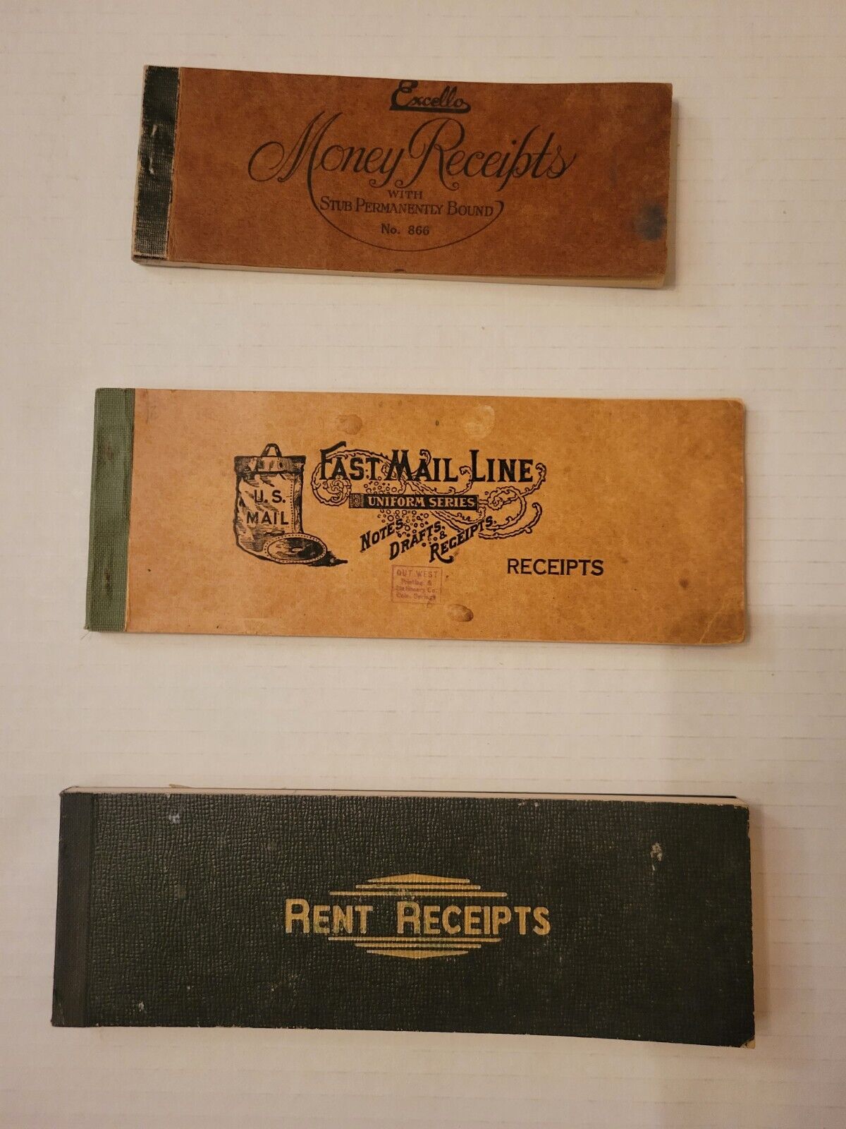 Vintage Receipt Books- Set Of Three