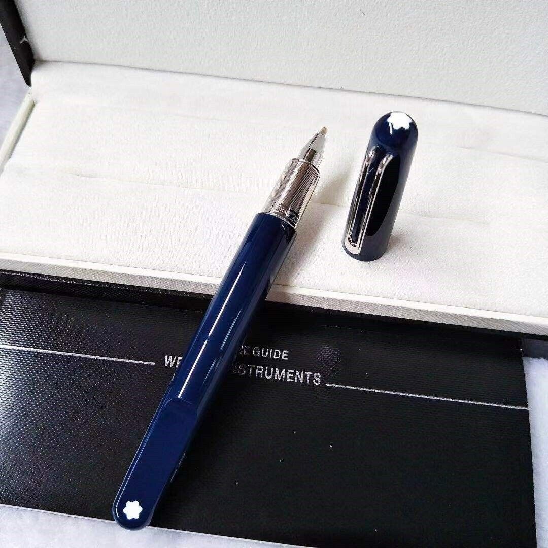 Luxury M Magnet Series Blue+Silver Clip 0.7mm Rollerball Pen NO BOX