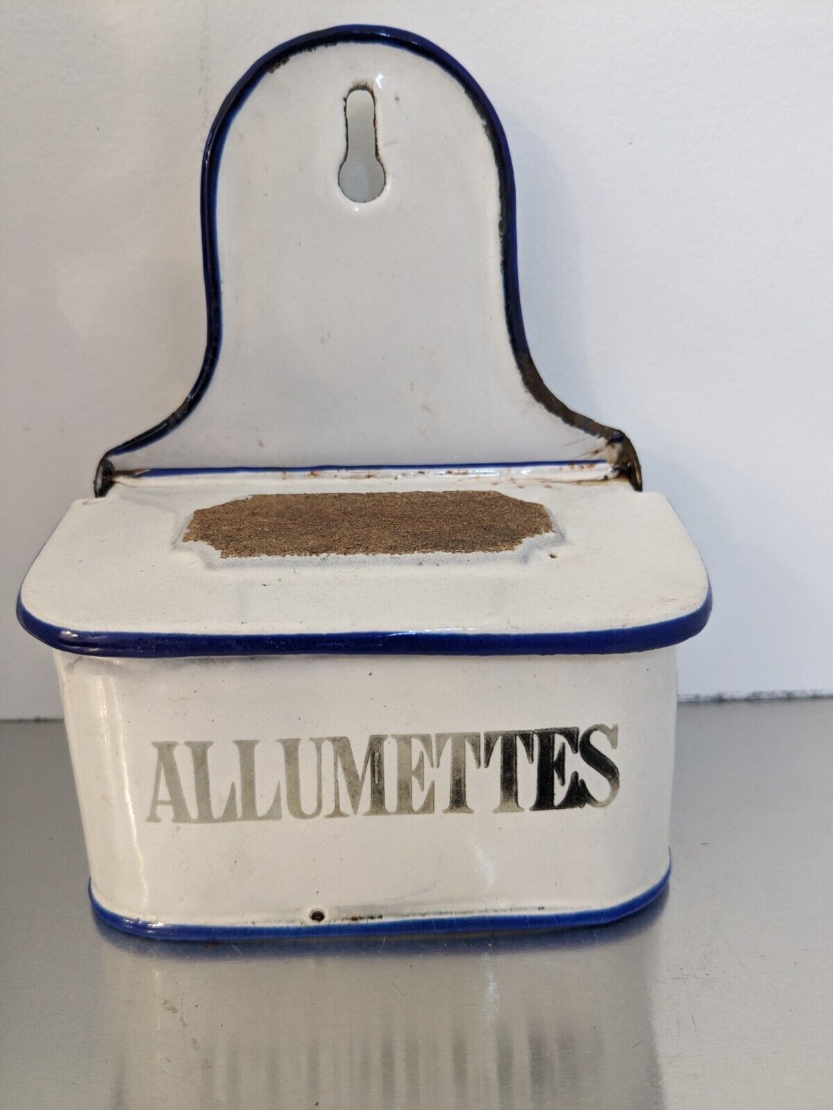 Antique B.B. Freres Enamel Matchbox with Striker Allumettes