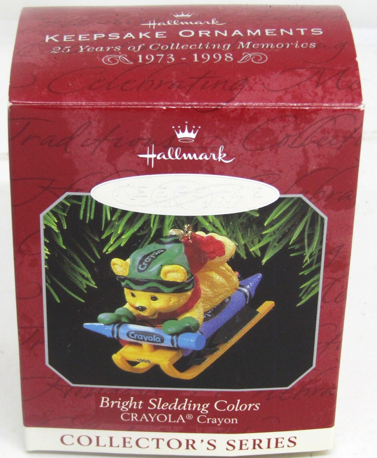 Vintage 1998, Hallmark Keepsake, Collector's Series, Bright Sledding Colors, Orn