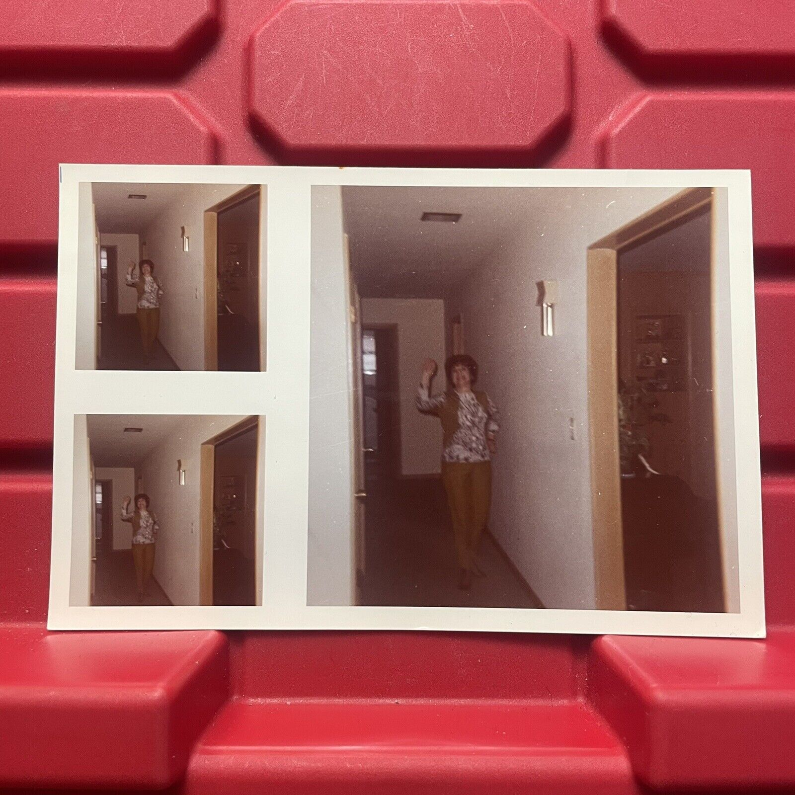 Woman Walking In A Hallway 6 x 3 7/8 Photograph Pre Owned Vintage 1970s