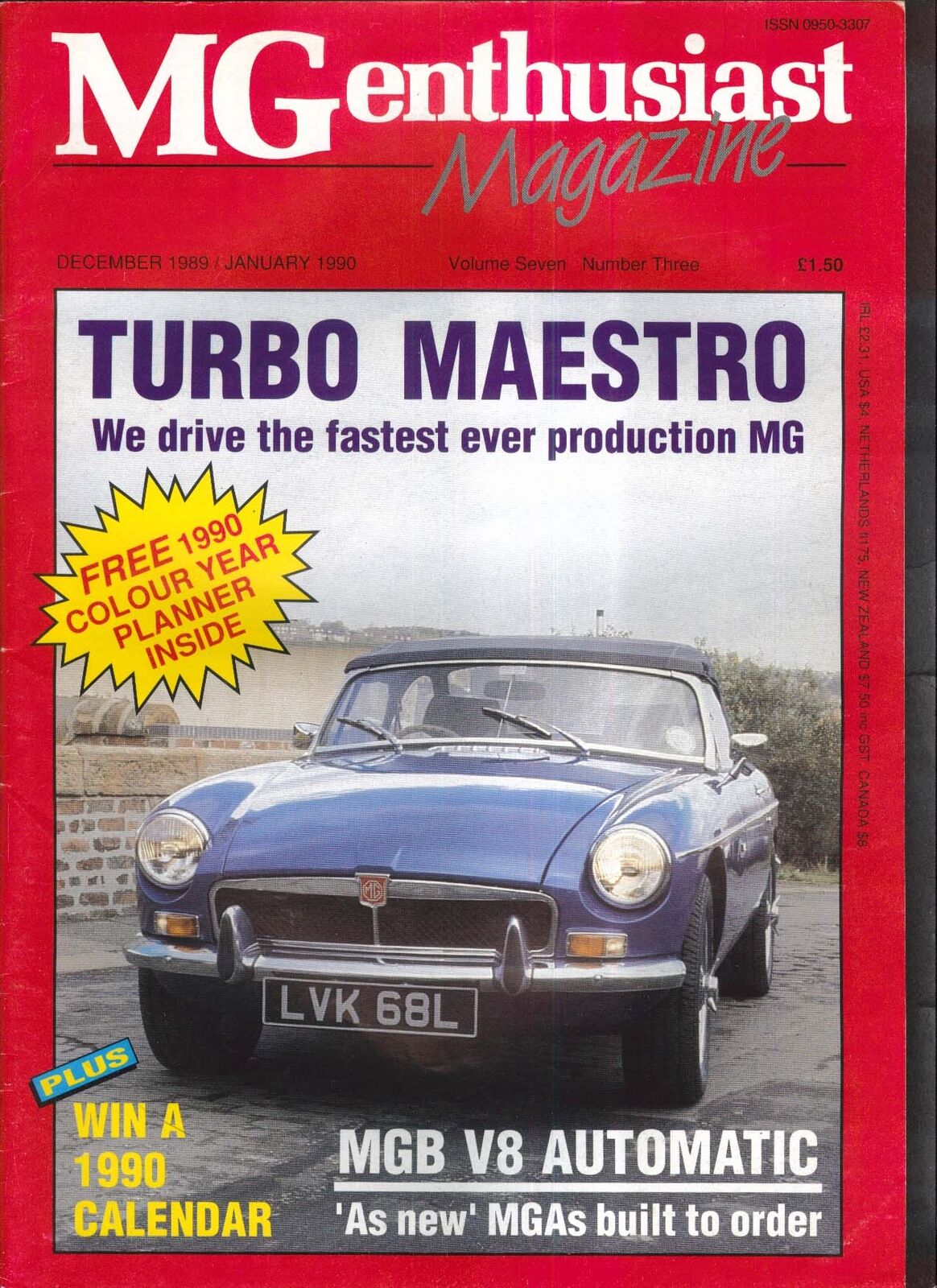 MG ENTHUSIAST Turbo Maestro MGB V8 Automatic MGA 12 1989-1 1990